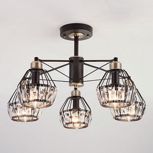 Люстра на штанге Eurosvet 70075/5 черный фото