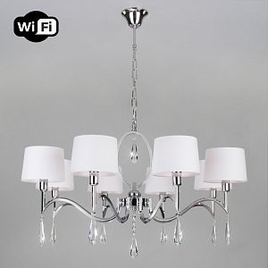 Подвесная люстра Eurosvet 10127/8 хром/прозрачный хрусталь Strotskis Smart (10093/8) фото