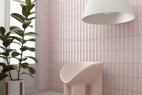 Плитка 28750 Vibe In Fair Pink Gloss 6,5x20 фото 2