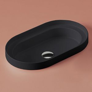 Artceram Fuori Scala Раковина 58х36 см, без отв,, встраиваемая, без перелива, цвет: черный матовый фото