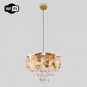 Каскадная люстра Eurosvet 10123/6 золото/прозрачный хрусталь Strotskis Smart (10114/6) фото