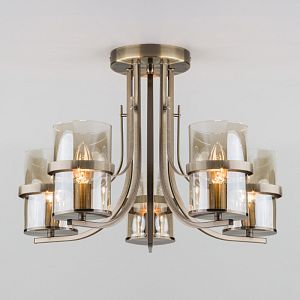 Люстра на штанге Eurosvet 60085/5 античная бронза фото