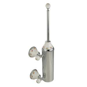 Ершик Migliore Provance настенный, колба металл, керамика с декором/хром 17658 фото